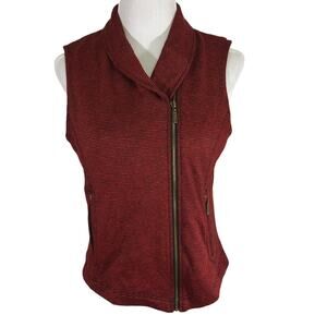 209 WST Women's Red Black Stripe Zip Vest SIZE Medium NWT